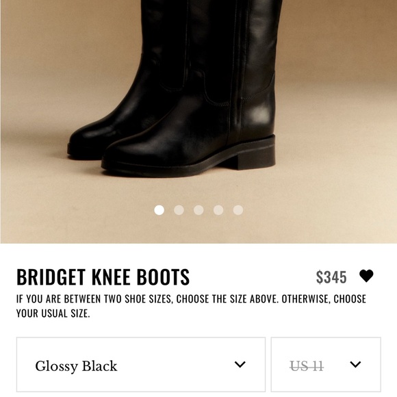 Sezane Bridget Knee Boots Smooth Black - Size 11 - Picture 9 of 9